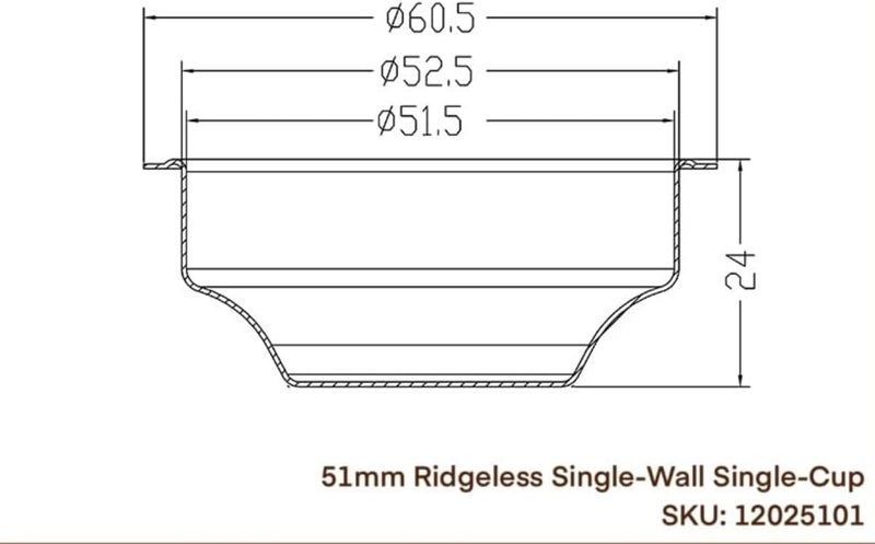 Chengtech Stainless Steel Coffee Filter, 51mm Single Cup (Single Wall/Non-pressurized) Compatible with DLG EC885/9155/9255/9355/9555/9665/9865, SMEG & EUPA Coffee Machine - Image 4